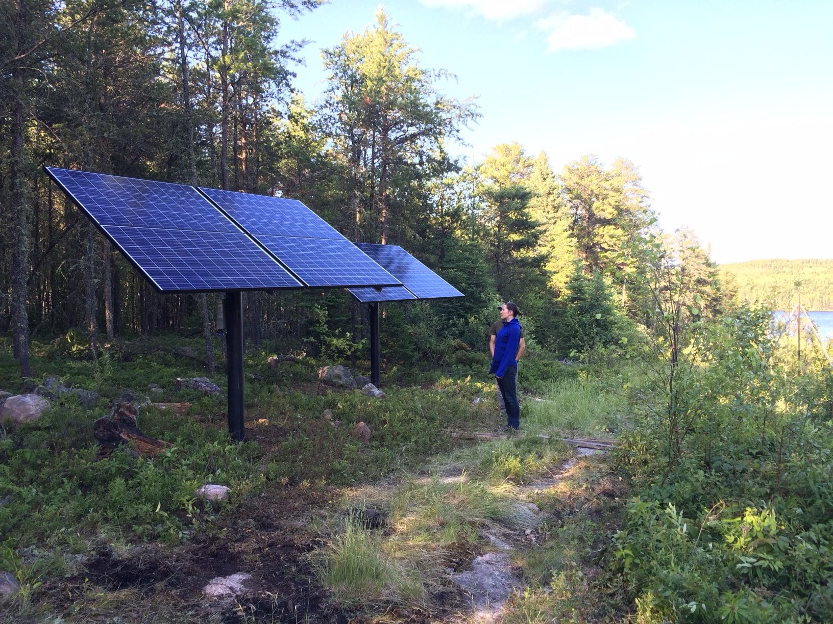 Recently installed photovoltaic panels at IISD-ELA