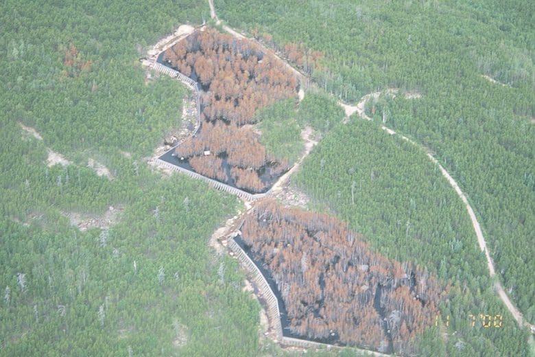 aerial view in northern ontario