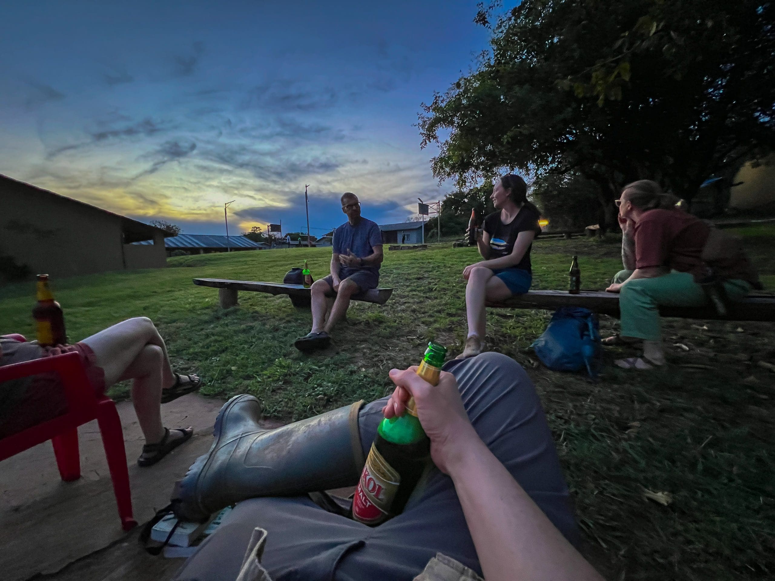 Enjoying a brewski, or two, after a long day sampling in the field. See you tomorrow!